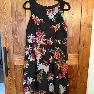 LOFT Floral Knee‑Length Dress Size 10